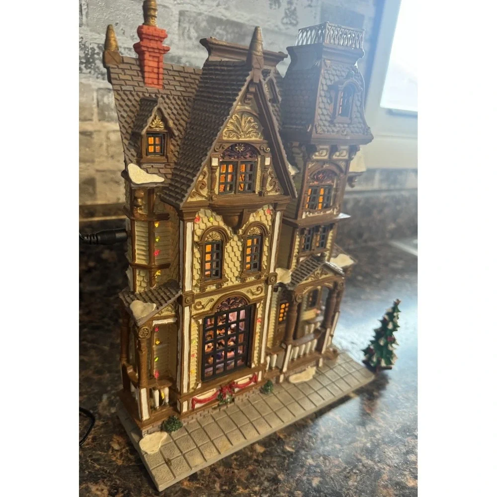 🔥Lemax‎ 🎄Christmas Lighted Building Fiber Optic House Facade Wilson Homestead